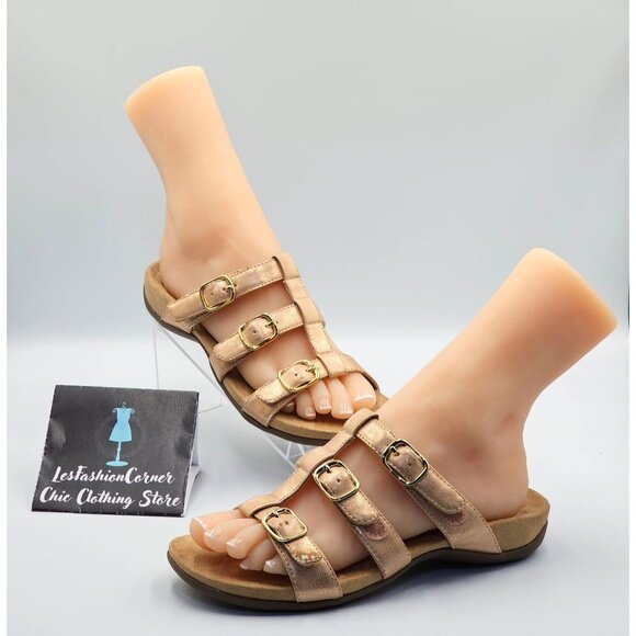 Vionic Women's Misa Rose Gold  Faux Leather Upper Adjustable Sandals Size 7 2497 - Picture 7 of 16